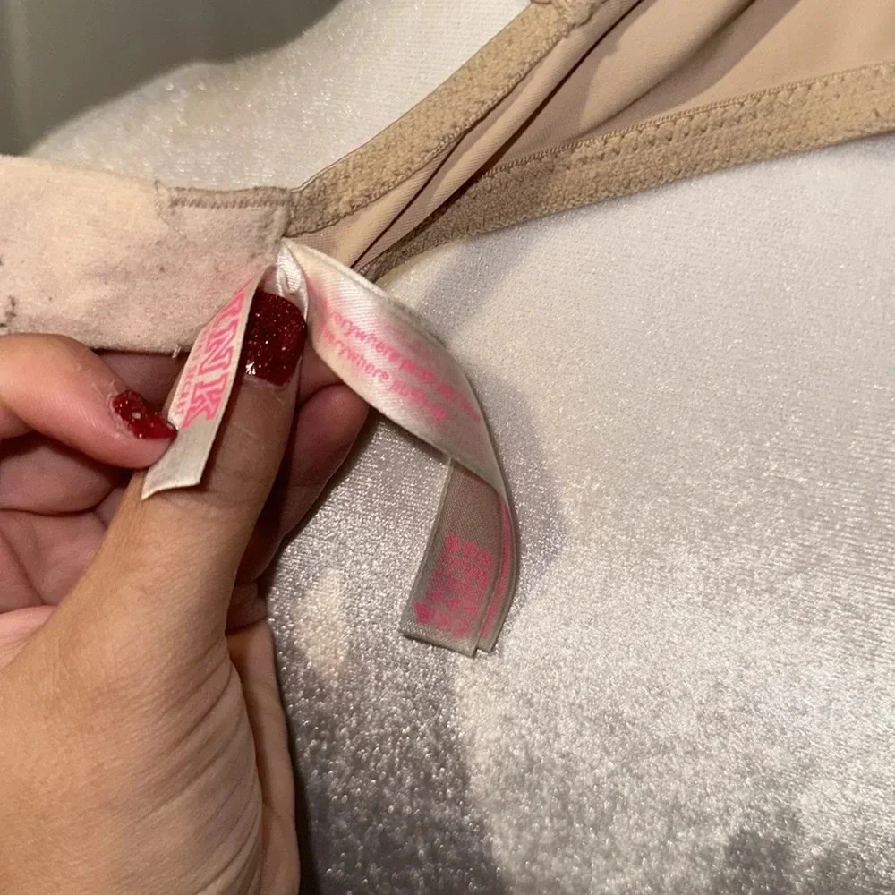 beige Victoria's Secret PINK wear everywhere push up bra size 34C